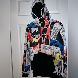 New multi color sweater hoodie large graphic design jaceyjace